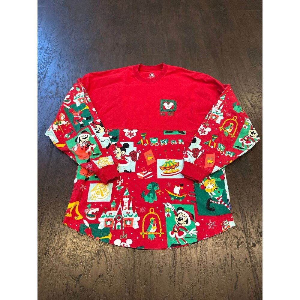 Walt Disney World Santa Mickey Mouse and Friends Holiday Spirit Jersey for Adult